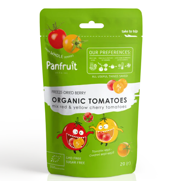Сублимированные томаты черри половинки Panfruit Organic Tomatoes 20 г - фото