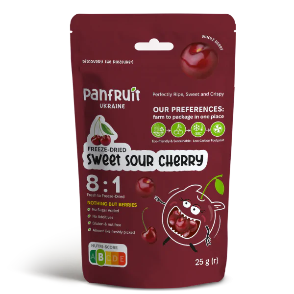 Сублимированная черешня целая Panfruit Sweet Sour Cherry 25 г - фото