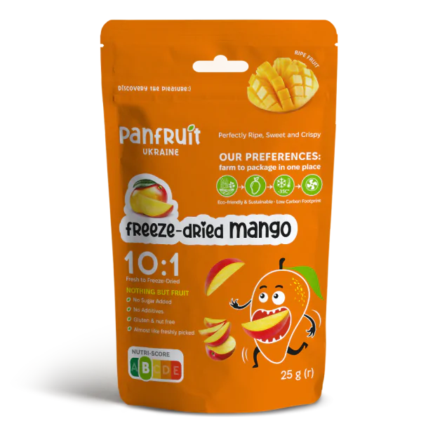 Сублимированное манго слайсы Panfruit Freeze-Dried Mango 25 г - фото