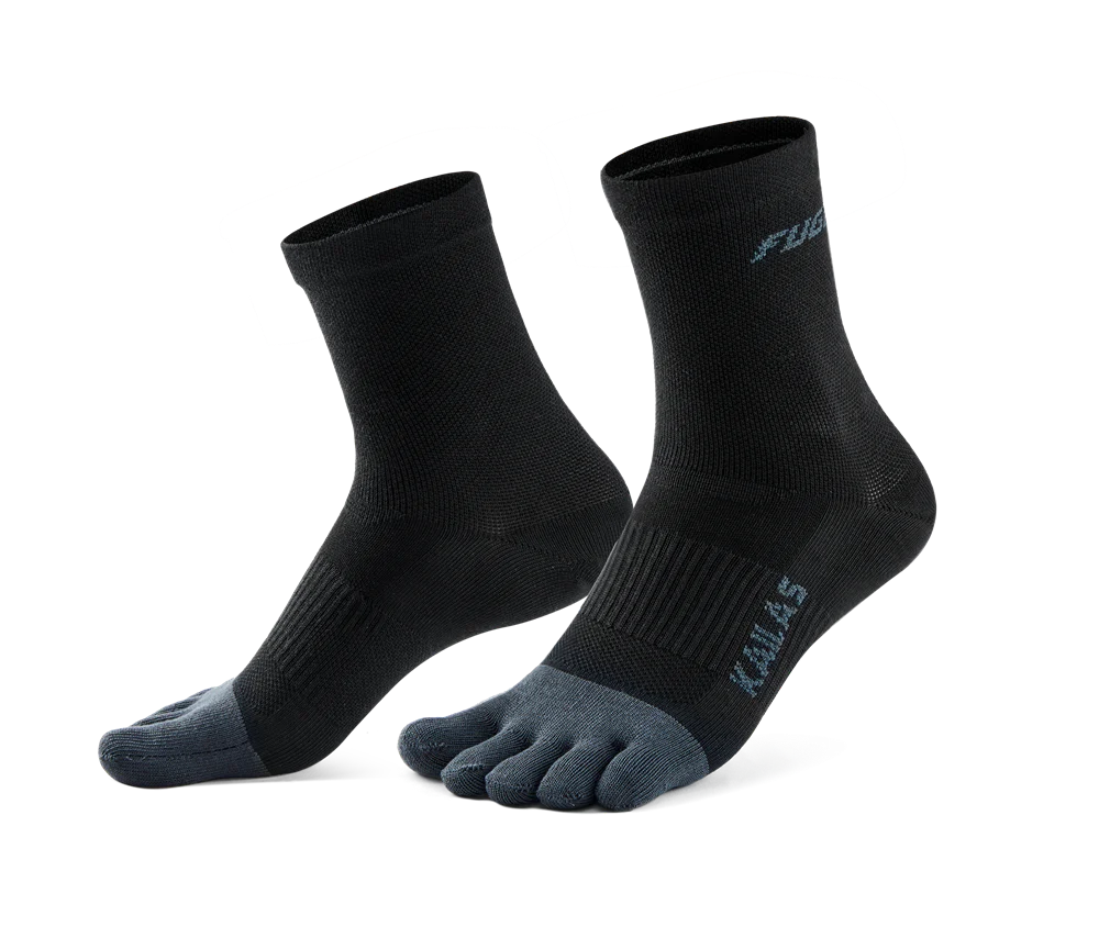 Носки беговые Kailas Low-cut 5-Finger Socks Unisex, Black (KH2502004) - фото