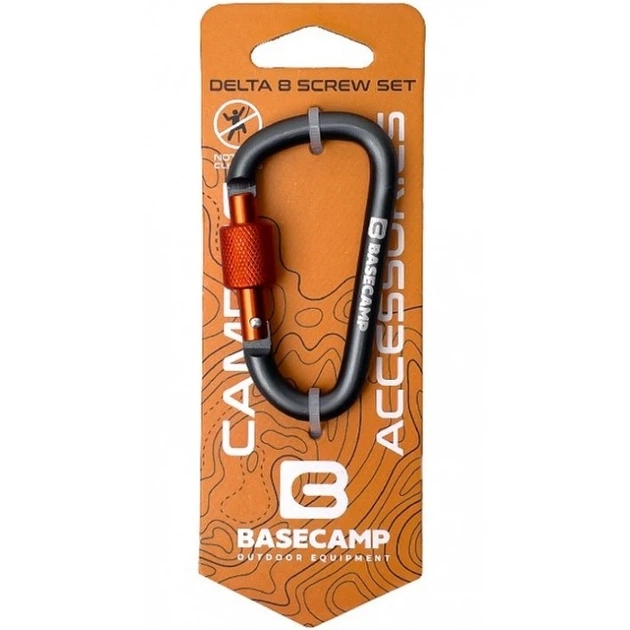 Карабін алюмінієвий сервісний Base Camp Delta 8 Screw, Grey (BCP 61116) - фото