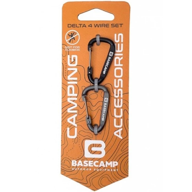 Набір алюмінієвих сервісних карабінів Base Camp Delta 4 Wire Set 2, 2 шт, Black/Grey (BCP 60800) - фото