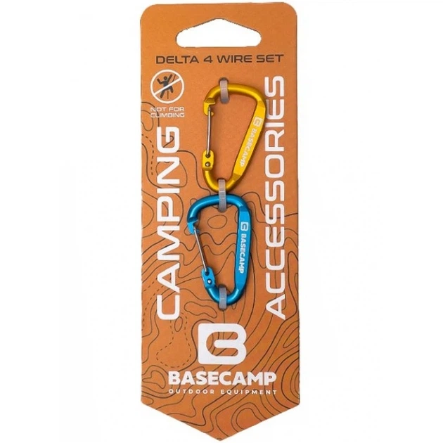 Набір алюмінієвих сервісних карабінів Base Camp Delta 4 Wire Set 2, 2 шт, Blue/Orange (1033-BCP 61316) - фото