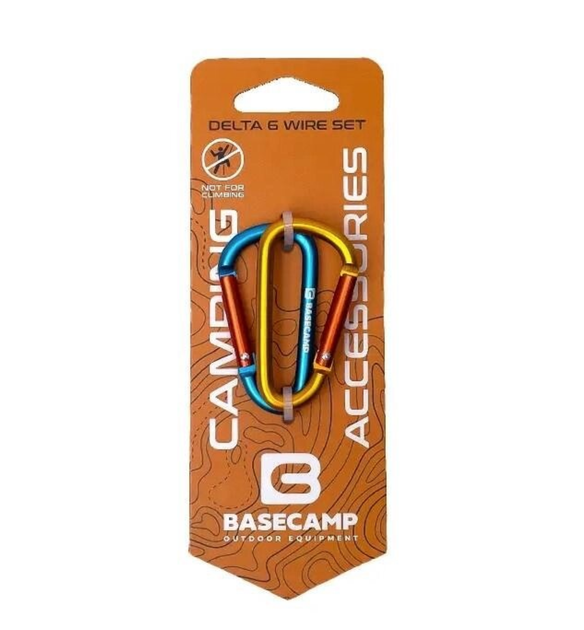 Набір алюмінієвих сервісних карабінів Base Camp Delta 6 Straight Set, 2 шт, Blue/Orange (BCP 61416) - фото