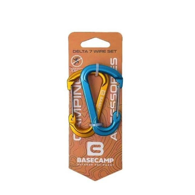 Набір алюмінієвих карабінів Base Camp Delta 7 Wire Set, 2 шт, Blue/Orange (BCP 60916) - фото