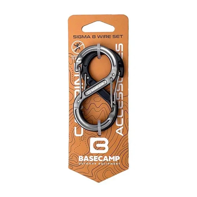 Набір алюмінієвих сервісних карабінів Base Camp Sigma 5 Wire Set, 2 шт, Black/Grey (BCP 61015) - фото