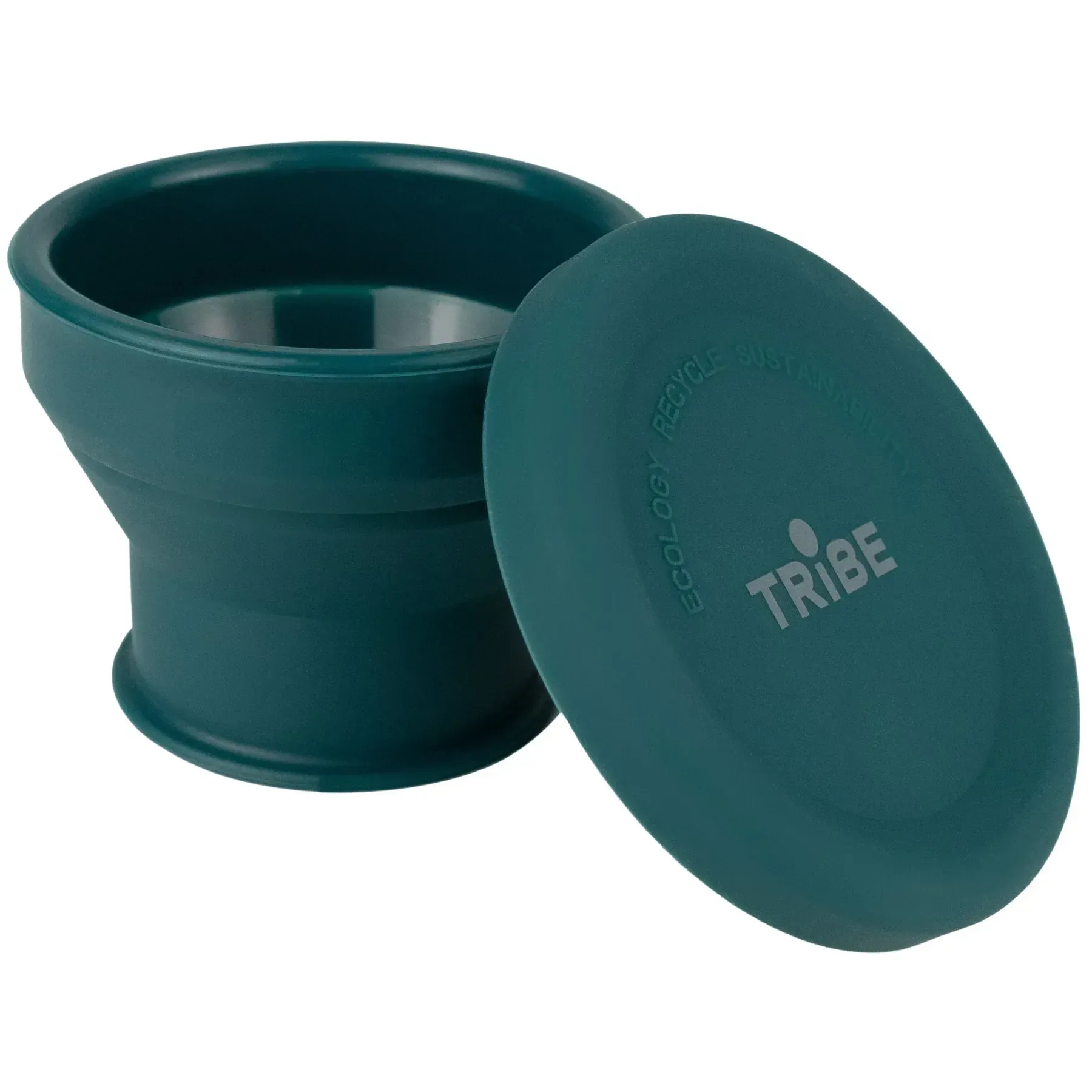 Стакан складной силиконовый с крышкой Tribe Collapsible Shot 90 ml, Ocean (T-FF-0030) - фото